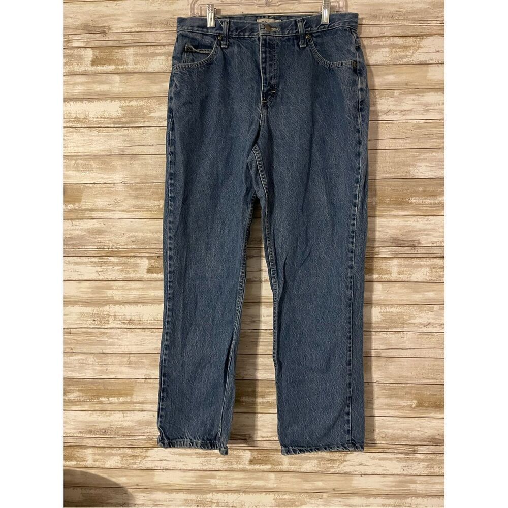 Riders Relaxed Fit Medium Wash Straight Leg Jeans Women 12 M Loose Baggy y2K​